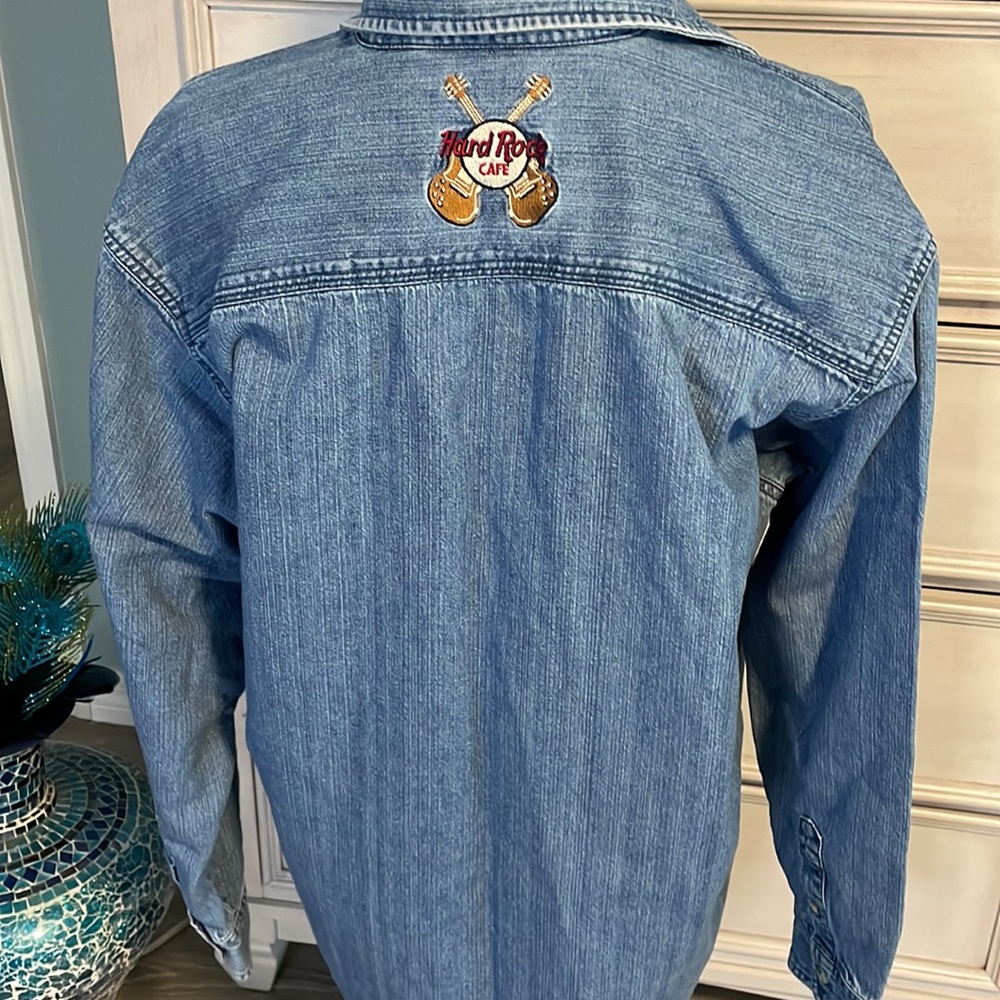 Women’s vintage hard rock Cleveland, café denim shirt medium - Picture 4 of 6